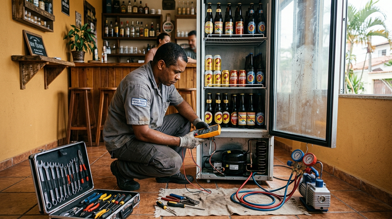Reparo de cervejeira em bar no Anil, São Luís‑MA